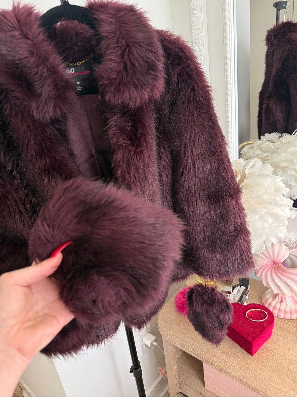 Vintage Miss Sixty Y2K Faux Fur Coat With Mittens - Picture 6 of 16